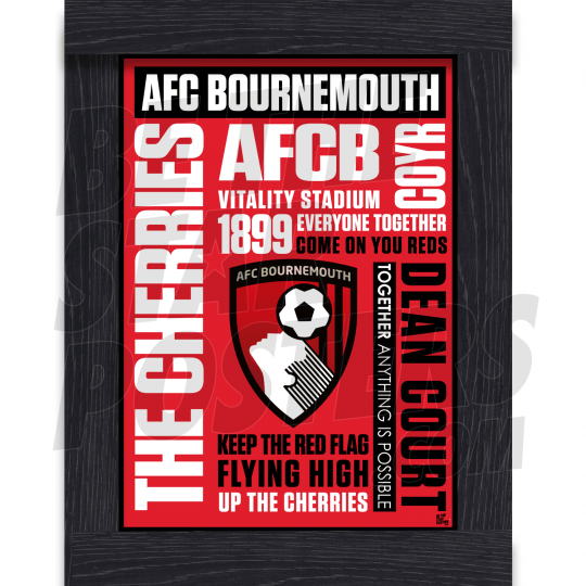 AFC Bournemouth Framed Montage Poster A4 22/23