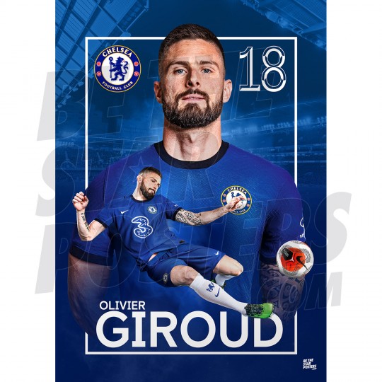 Olivier Giroud Chelsea Fc Headshot Poster 20 21 A3 Be The Star Posters