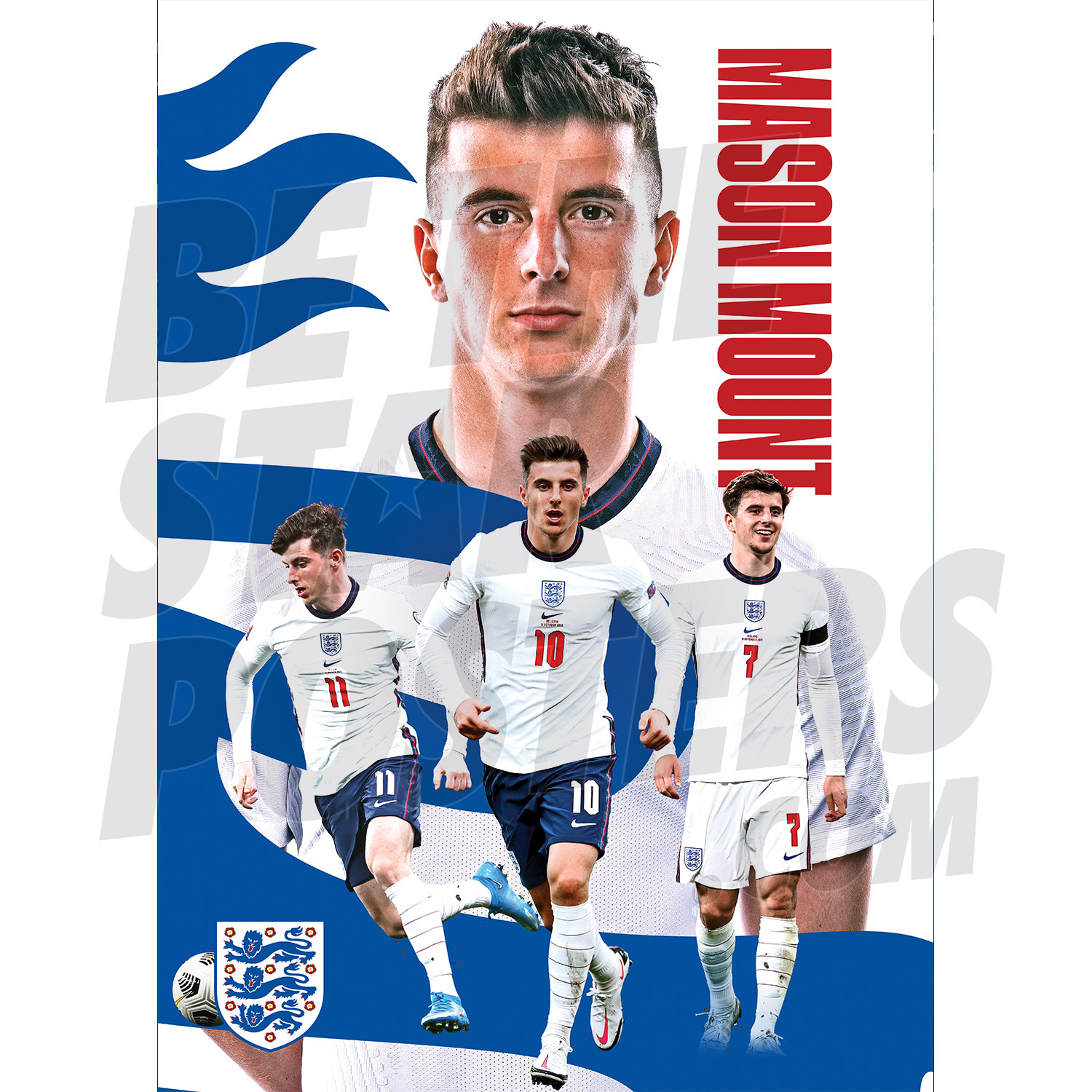 Mason Mount England Action Poster 20/21 A2/A3