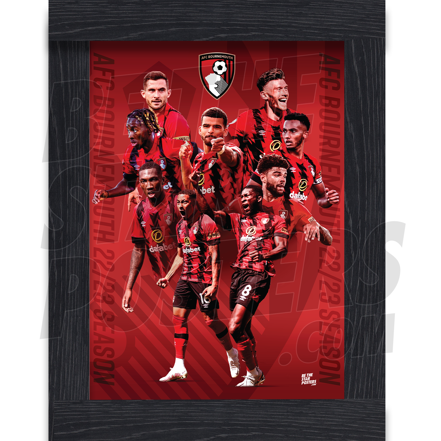 AFC Bournemouth Framed Montage Poster A4 22/23