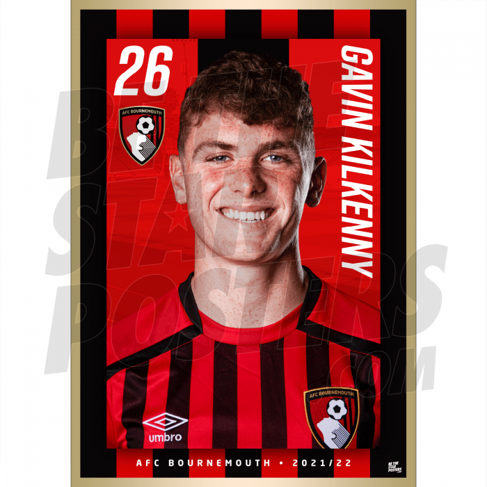 Kilkenny AFC Bournemouth Headshot Poster A4 21/22