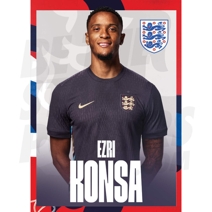 England Konsa 24/25 Away Headshot Poster