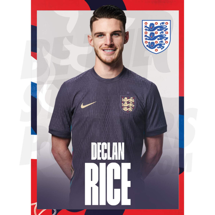 England Rice 24/25 Away Headshot Poster