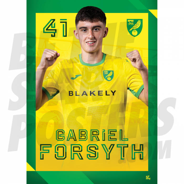 Norwich City FC Forsyth 24/25 Headshot Poster